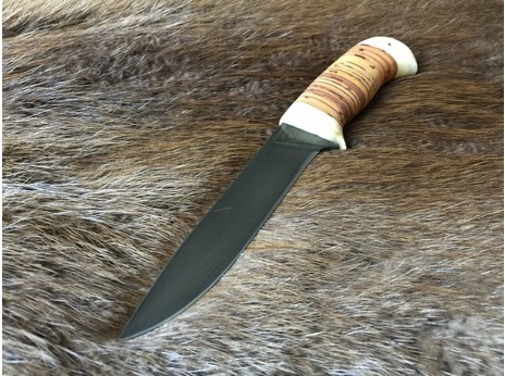 Нож Витязь  (сталь ХВ5, рукоять кость, береста)