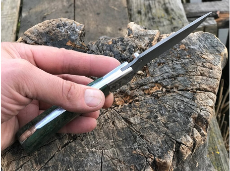 Складной нож Енот (сталь  S390, стабилизированная карельская береза)