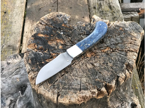 Складной нож Енот (сталь  S390, стабилизированная карельская береза)