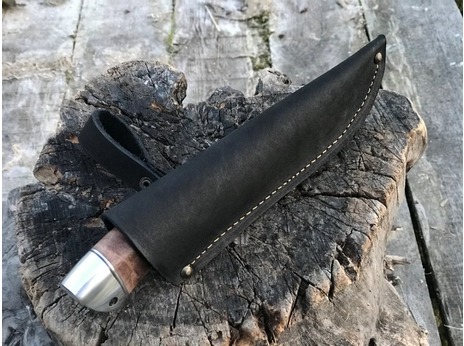 Нож Соболь (дамаск, рукоять стабилизированный дуб)