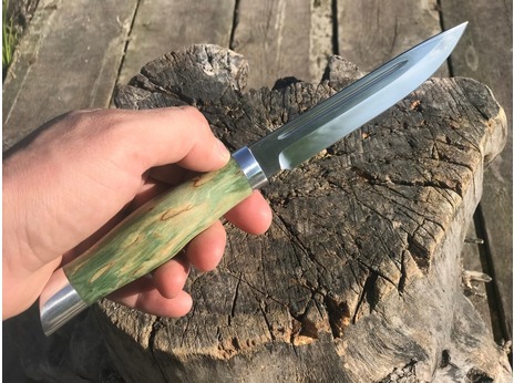 Нож Норвежский  ( сталь ELMAX, рукоять стабилизированная карельская береза)