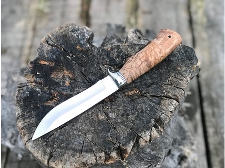 Нож Лиса ( сталь Х12МФ, рукоять стабилизированная карельская береза)