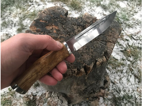 Нож Норвежский  ( К340, рукоять стабилизированная карельская береза)