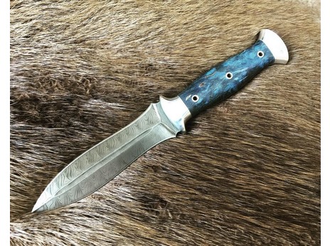 Нож Варвар (дамасская сталь, рукоять стабилизированная карельская береза)