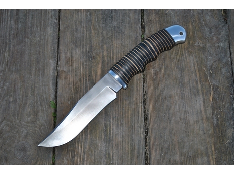 Нож Коршун (сталь Х12МФ, рукоять кожа, береста)