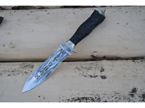 Нож Ведьмак (сталь х12мф, рукоять черное дерево,мельхиор)