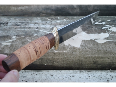 Нож Лиса (сталь Х12МФ ручная ковка, рукоять венге, береста)