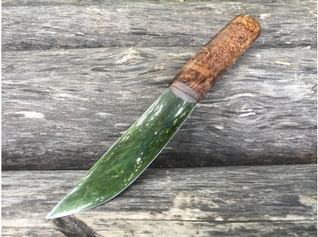 Нож Якутский (сталь х12мф, рукоять стабилизированная карельская береза)