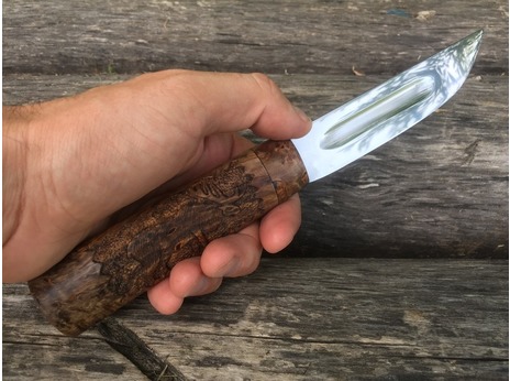 Нож Якутский (сталь х12мф, рукоять стабилизированная карельская береза)