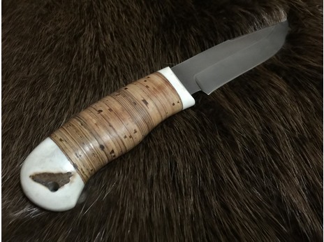 Нож Лиса (сталь Х12МФ, рукоять кость, береста)