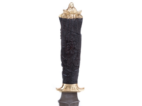 Нож Ведьмак (дамаск, рукоять черное дерево, латунь)