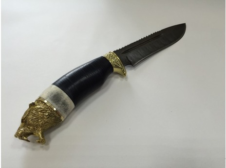 Нож Гепард  (дамаск, рукоять кожа, кость)