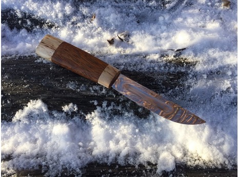 Нож Якутский (сталь х12мф, рукоять карельская береза, венге)