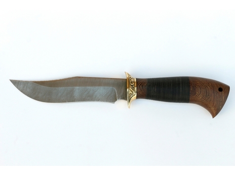 Нож Коршун (дамаск, рукоять венге, кожа)