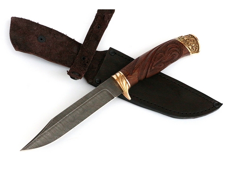Нож Щука (дамаск, рукоять Венге)