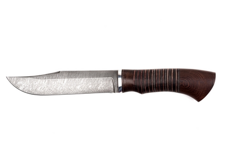 Нож Тигр (дамасская сталь, рукоять венге, кожа)