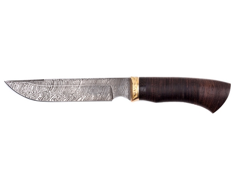 Нож Юрга (дамасская сталь, рукоять венге, кожа)