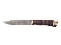 Нож Щука (дамаск, рукоять кожа)