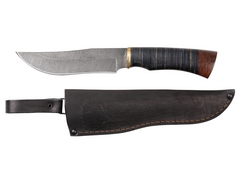 Нож Бухарский(дамаск, рукоять кожа, венге)