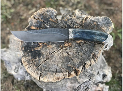 Нож Бухарский(дамаск, рукоять стабилизированная карельская береза)