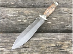 Нож Варвар (дамаск, рукоять стабилизированная карельская береза)