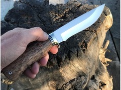 Нож Лиса (К340, рукоять стабилизированная карельская береза)