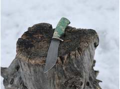 Нож Лиса (дамасская сталь, рукоять стабилизированный кап клена)