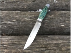 Нож Норвежский  ( сталь S390, рукоять стабилизированная карельская береза)