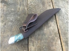 Нож Гепард  (сталь дамаск, рукоять стабилизированная карельская береза )