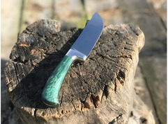 Нож Бахарман (сталь 95Х18, рукоять стабилизированная карельская береза)