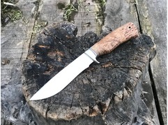 Нож Лиса ( сталь Х12МФ, рукоять стабилизированная карельская береза)