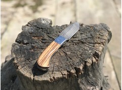 Складной нож Енот (сталь  дамаск, зебрано)