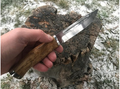 Нож Норвежский  ( К340, рукоять стабилизированная карельская береза)