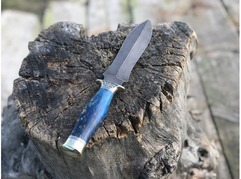 Нож Варвар (дамаск, рукоять стабилизированная карельская береза)