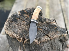 Нож Соболь (дамаск, рукоять стабилизированная карельская береза)