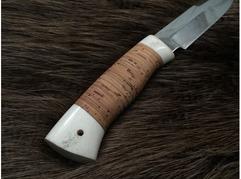 Нож Лиса (сталь 95Х18, рукоять кость, береста)