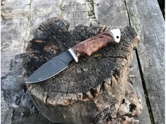 Нож Соболь (дамаск, рукоять стабилизированный дуб)
