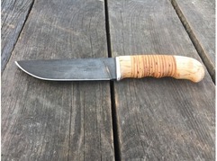 Нож Егерь (сталь ХВ5, рукоять береста, карельская береза)