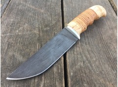 Нож Егерь (сталь ХВ5, рукоять береста, карельская береза)