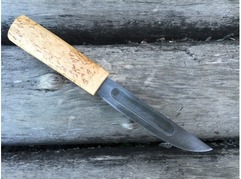 Нож Якутский (дамаск, рукоять карельская береза)