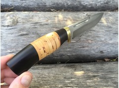 Нож Сурок(сталь хв5, рукоять граб, береста)