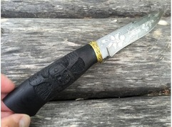 Нож Пират (дамаск, рукоять черное дерево)