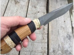 Нож Гепард  (дамаск, рукоять кожа, дуб)