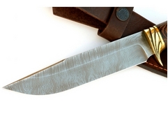 Нож Лиса (дамаск, кожа, венге)