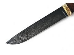 Нож Рысь (дамаск, рукоять кожа, венге)